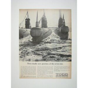 Todd Shipyards US Navy ADVERT 1960s Vintage Print Ad 9 inch